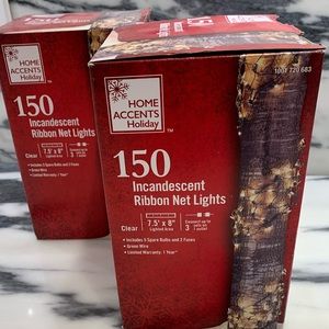 incandescent ribbon net lights.